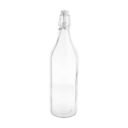 BOUTEILLE + FERMETURE CLIP 'WAKI GLASS' 1 L Ø 8,5x32,5 CM TRANSPARENT VERRE (12 UNITÉ)
