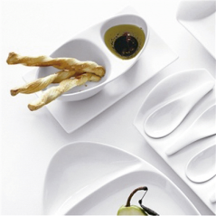 BASES POUR RÉCIPIENT 204.44  22,5x13x1,2 CM BLANC PORCELAINE (6 UNITÉ)