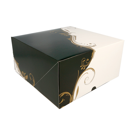 Image BOÎTES PATISSERIES SANS FENÊTRE 'THEPACK CLASSIC' 250 G/M2 24x24x12 CM BLANC CARTON ONDULÉ NANO-MICRO (100 UNITÉ) #1