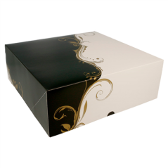 Image BOÎTES PATISSERIES SANS FENÊTRE 'THEPACK CLASSIC' 250 G/M2 28x28x10 CM BLANC CARTON ONDULÉ NANO-MICRO (100 UNITÉ) #1