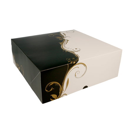 Image BOÎTES PATISSERIES SANS FENÊTRE 'THEPACK CLASSIC' 250 G/M2 28x28x10 CM BLANC CARTON ONDULÉ NANO-MICRO (100 UNITÉ) #1