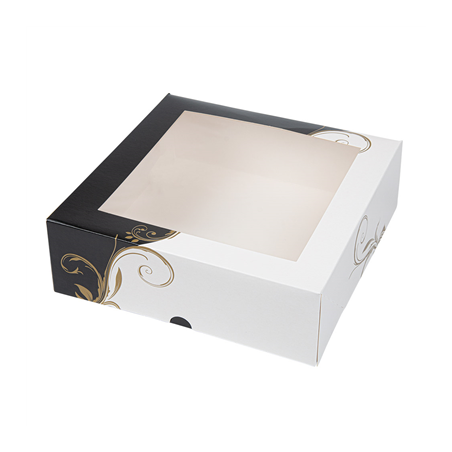 Image BOÎTES PÂTISSERIES AVEC FENÊTRE 'THEPACK CLASSIC' 250 G/M2 23x23x7,5 CM BLANC CARTON ONDULÉ NANO-MICRO (200 UNITÉ) #1