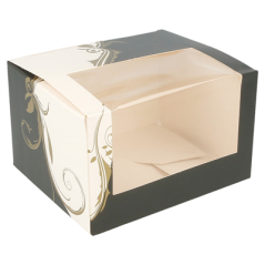Image BOÎTES PÂTISSERIES AVEC FENÊTRE 'THEPACK CLASSIC' 250 G/M2 11x13x8 CM BLANC CARTON ONDULÉ NANO-MICRO (800 UNITÉ) #1