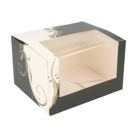 Image BOÎTES PÂTISSERIES AVEC FENÊTRE 'THEPACK CLASSIC' 250 G/M2 11x13x8 CM BLANC CARTON ONDULÉ NANO-MICRO (800 UNITÉ) #1