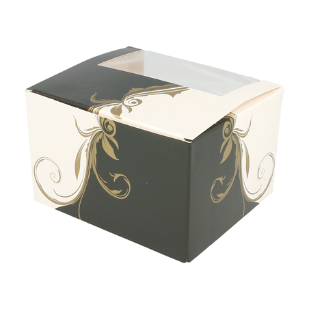 BOÎTES PÂTISSERIES AVEC FENÊTRE 'THEPACK CLASSIC' 250 G/M2 11x13x8 CM BLANC CARTON ONDULÉ NANO-MICRO (800 UNITÉ)