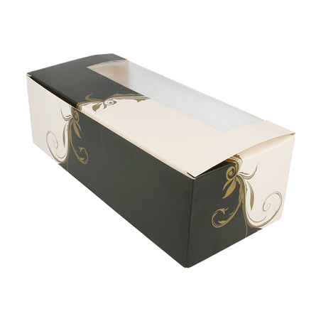 BOÎTES PÂTISSERIES AVEC FENÊTRE 'THEPACK CLASSIC' 250 G/M2 26x11x8 CM BLANC CARTON ONDULÉ NANO-MICRO (300 UNITÉ)