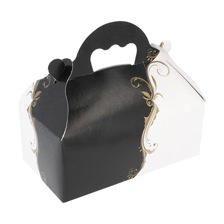 Image 50 U. BOÎTES AVEC ANSES PÂTISSERIE 'THEPACK CLASSIC' 250 G/M2 10x18x7 CM BLANC CARTON ONDULÉ NANO-MICRO (1 UNITÉ) #1