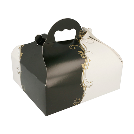 Image 50 U. BOÎTES AVEC ANSES PÂTISSERIE 'THEPACK CLASSIC' 250 G/M2 20x18x7 CM BLANC CARTON ONDULÉ NANO-MICRO (1 UNITÉ) #1