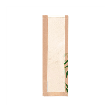 Image SACHETS PAIN AVEC FENÊTRE "CLASSIC" 'FEEL GREEN' 32 G/M2 14+4x60 CM NATUREL KRAFT (250 UNITÉ) #1