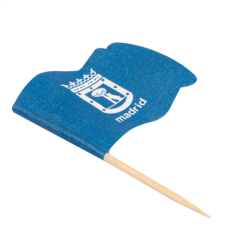 PETITS DRAPEAUX MADRID 4x3/6,5 CM ASSORTI BOIS (144 UNITÉ)