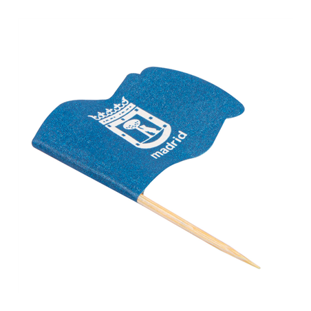 PETITS DRAPEAUX MADRID  4x3/6,5 CM ASSORTI BOIS (144 UNITÉ)