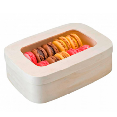 Image BOÎTE POUR 10/12 MACARONS  18x12,8x5 CM NATUREL BOIS (40 UNITÉ) #4