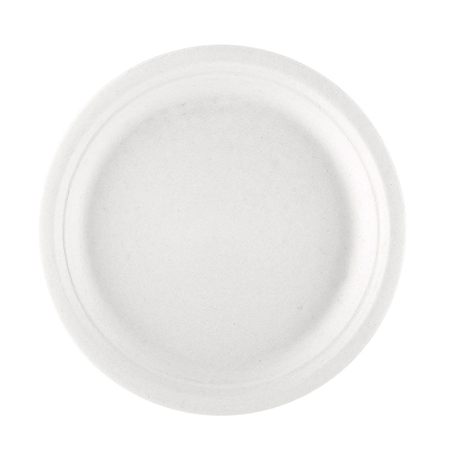 Image ASSIETTES 'BIONIC'  Ø 26x2,1 CM BLANC BAGASSE (500 UNITÉ) #1