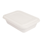 Image PLATEAUX + COUVERCLE 'BIONIC' 800 ML 19,3x13,5x5 CM BLANC BAGASSE (400 UNITÉ) #1