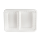 Image PLATEAUX 2 COMPART + COUVERCLE 'BIONIC' 800 ML 23,3x14,6x6 CM BLANC BAGASSE (400 UNITÉ) #4