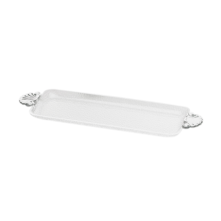 Image PLATEAU RECTANGULAIRE ANSES ALUMINIUM  55x16,5 CM TRANSPARENT POLYCARBONATE (1 UNITÉ) #1
