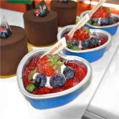 Image RECIPIENT PATISSERIE 100 ML 8,8x8,8x3 CM BLEU ALUMINIUM (100 UNITÉ) #3