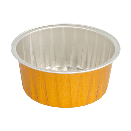 Image RÉCIPIENTS PÂTISSERIE 125 ML Ø8,5x3,5 CM OR ALUMINIUM (100 UNITÉ) #1