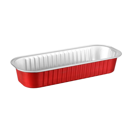 Image RECIPIENT PATISSERIE 200 ML 16,5x6,5x3 CM ROUGE ALUMINIUM (100 UNITÉ) #1