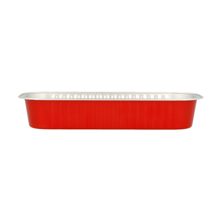 RECIPIENT PATISSERIE 200 ML 16,5x6,5x3 CM ROUGE ALUMINIUM (100 UNITÉ)