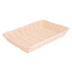 Image CORBEILLES SIMILAIRE OSIER RECTANGULAIRES  36x25x7,5 CM NATUREL PP (12 UNITÉ) #1