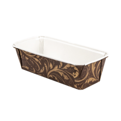 Image MOULES CUISSON PÂTISSERIE LAMINÉS  170 + 16,56 PET G/M2 19,9x7,3x6,2 CM MARRON PAPIER (480 UNITÉ) #1
