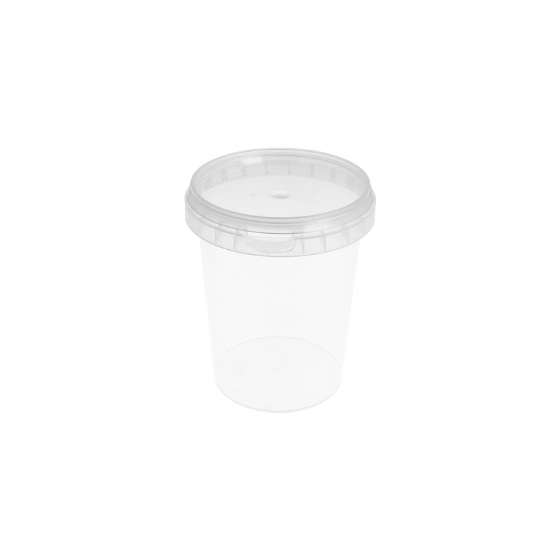 RÉCIPIENTS INVIOLABLES + COUVERCLES 520 ML Ø 9,5x11,7 CM TRANSPARENT PP (400 UNITÉ)