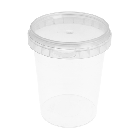Image RÉCIPIENTS INVIOLABLES + COUVERCLES 520 ML Ø 9,5x11,7 CM TRANSPARENT PP (400 UNITÉ) #1