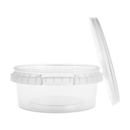 RÉCIPIENTS INVIOLABLES + COUVERCLES 300 ML Ø 11,8x5 CM TRANSPARENT PP (240 UNITÉ)