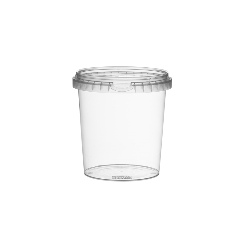 RÉCIPIENTS INVIOLABLES + COUVERCLES 870 ML Ø 11,8x12,6 CM TRANSPARENT PP (200 UNITÉ)