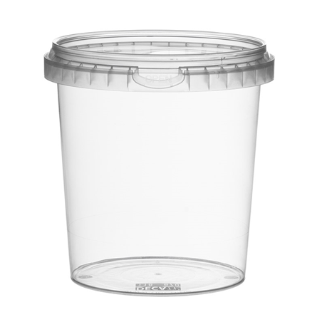 Image RÉCIPIENTS INVIOLABLES + COUVERCLES 870 ML Ø 11,8x12,6 CM TRANSPARENT PP (200 UNITÉ) #1