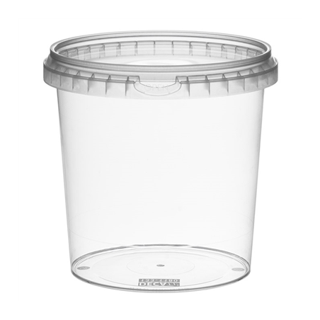 Image RÉCIPIENTS INVIOLABLES + COUVERCLES 1200 ML Ø 13,3x13 CM TRANSPARENT PP (100 UNITÉ) #1