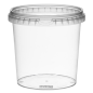 Image RÉCIPIENTS INVIOLABLES + COUVERCLES 1200 ML Ø 13,3x13 CM TRANSPARENT PP (100 UNITÉ) #1
