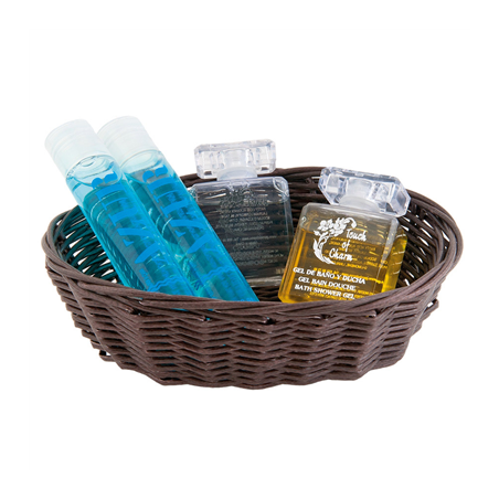 CORBEILLES SIMILAIRE OSIER OVALES  17x13x5 CM NATUREL PP (12 UNITÉ)