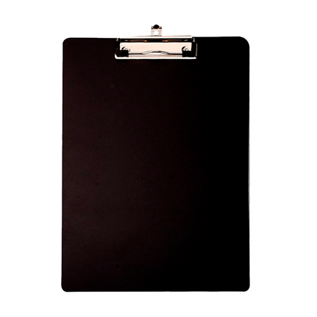 Image BASES RIGIDES AVEC CLIP POUR BLOCS COMMANDES  12x18 CM NOIR PP (12 UNITÉ) #1