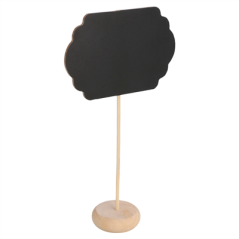 Image 3 U. MINI ARDOISES FORME NUAGE + PIÉDESTAL 9x6x10 CM NOIR BOIS (1 UNITÉ) #1