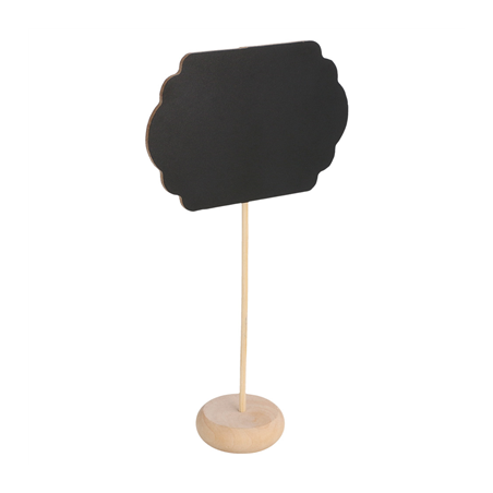 Image 3 U. MINI ARDOISES FORME NUAGE + PIÉDESTAL  9x6x10 CM NOIR BOIS (1 UNITÉ) #1