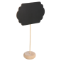Image 3 U. MINI ARDOISES FORME NUAGE + PIÉDESTAL  9x6x10 CM NOIR BOIS (1 UNITÉ) #1