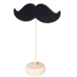 Image 3 U. MINI ARDOISES FORME MOUSTACHE + PIÉDESTAL  11,4x4,5x10 CM NOIR BOIS (12 UNITÉ) #1