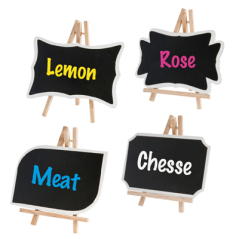 Image MINI ARDOISES + CHEVALET  12x8 CM NOIR BOIS (1 UNITÉ) #1