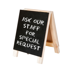 Image MINI ARDOISES CHEVALET 2 FACES  7x10 CM NOIR BOIS (1 UNITÉ) #1