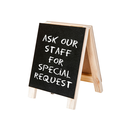 Image MINI ARDOISES CHEVALET 2 FACES  7x10 CM NOIR BOIS (1 UNITÉ) #1