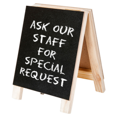 Image MINI ARDOISES CHEVALET 2 FACES  10x14 CM NOIR BOIS (1 UNITÉ) #1