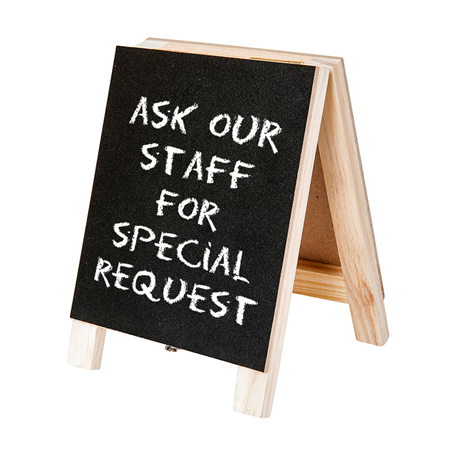 Image MINI ARDOISES CHEVALET 2 FACES  10x14 CM NOIR BOIS (1 UNITÉ) #1