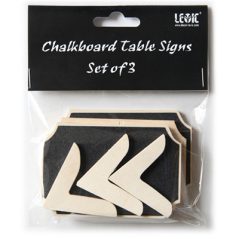 3 U. ÉTIQUETTES D'ARDOISE DE TABLE  9x5,5 CM NOIR BOIS (1 UNITÉ)