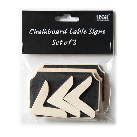 3 U. ÉTIQUETTES D'ARDOISE DE TABLE  9x5,5 CM NOIR BOIS (1 UNITÉ)