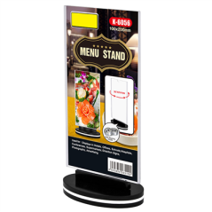 Image PORTE MENUS ROTATIF DROIT  10x20 CM TRANSPARENT PS (30 UNITÉ) #1