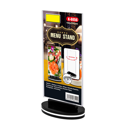 Image PORTE MENUS ROTATIF DROIT  10x20 CM TRANSPARENT PS (30 UNITÉ) #1