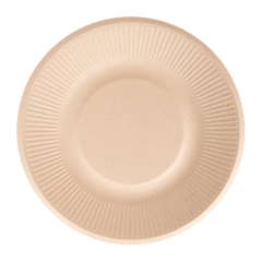 Image ASSIETTES 'BIONIC'  Ø 21x1,8 CM NATUREL BAGASSE (1000 UNITÉ) #1