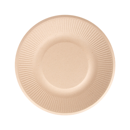 Image ASSIETTES 'BIONIC'  Ø 21x1,8 CM NATUREL BAGASSE (1000 UNITÉ) #1